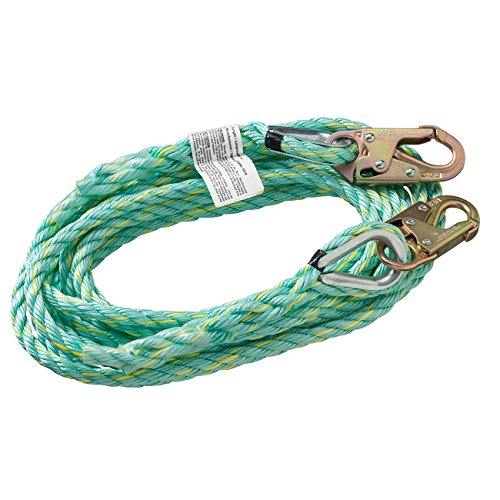 PeakWorks V84015050 - Snap Hooks - 50' (15.2 m), 5/8" Polysteel Rope - Fall Protection Vertical Lifeline - Fall Protection - Proindustrialequipment