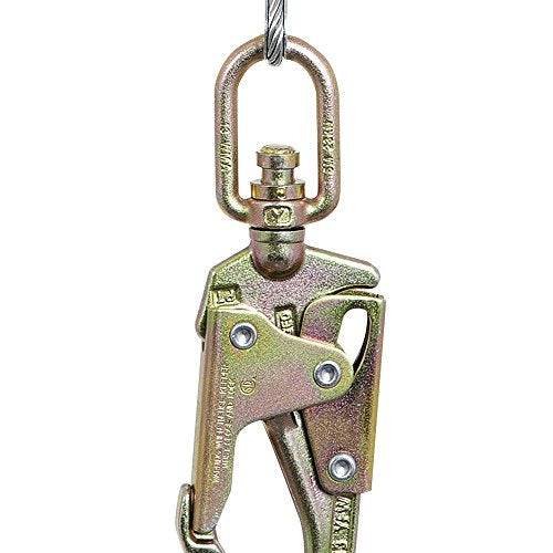 PeakWorks V845533060LE - Snap Hook 60' (18 m) 3/16" (5 mm) Galvanized Steel Cable - Aluminum Housing, Type 2 -Leading Edge Self-Retracting Lifelines (SRL) - Fall Protection - Proindustrialequipment