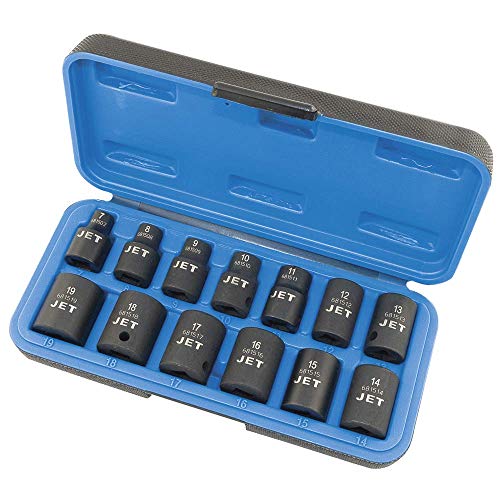 Jet 3/8-inch Drive, 13-Piece Regular Metric Professional Impact Socket Set, 6 Point, 610217 - Sockets and Tools Set - Proindustrialequipment