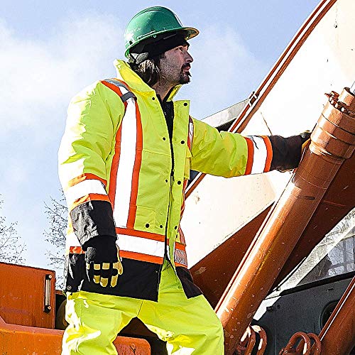 Pioneer V1120161-2XL Winter 6-in-1 Parka Jacket - 100% Waterproof hi-viz Rainwear, Yellow-Green, 2XL - Clothing - Proindustrialequipment