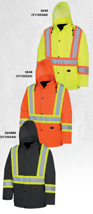 Parka 100 % imperméable à isolation de sécurité haute visibilité Pioneer