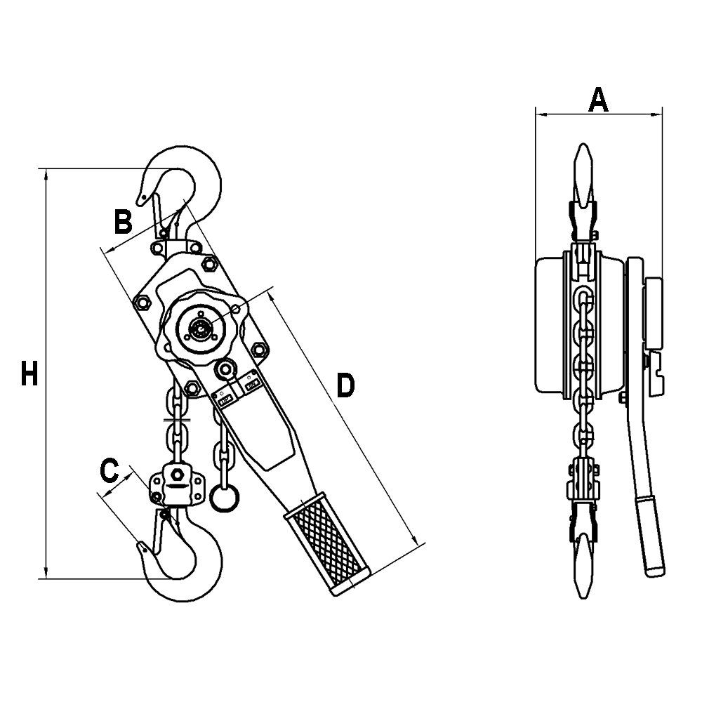 JET 110303 - 1-1/2 Ton 5-Feet Lift Vlp Series Lever Chain Hoist - Manual Hoist - Proindustrialequipment