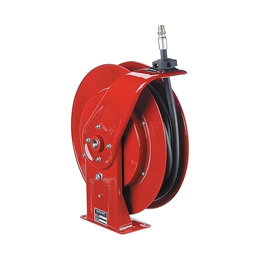 Reelcraft 7850 OMP Enrouleur de tuyau rétractable à ressort robuste, 1/2" x 50', 3200 Psi, tuyau d'huile inclus