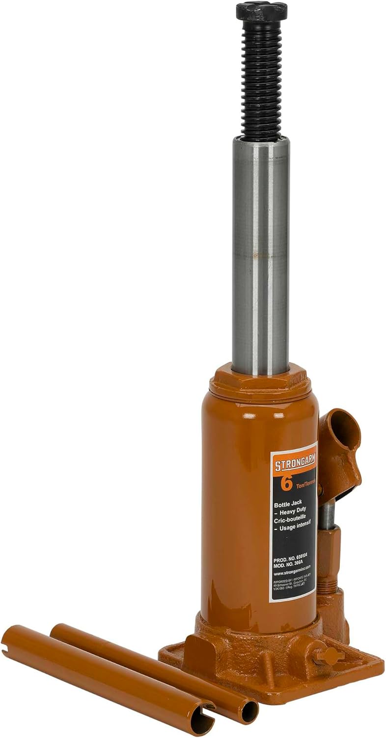 Strongarm 6 Ton Bottle Jack - Manual Air/Hydraulic Jack for Lifting Cars, Trailers, Trucks, Equipment - Heavy Duty