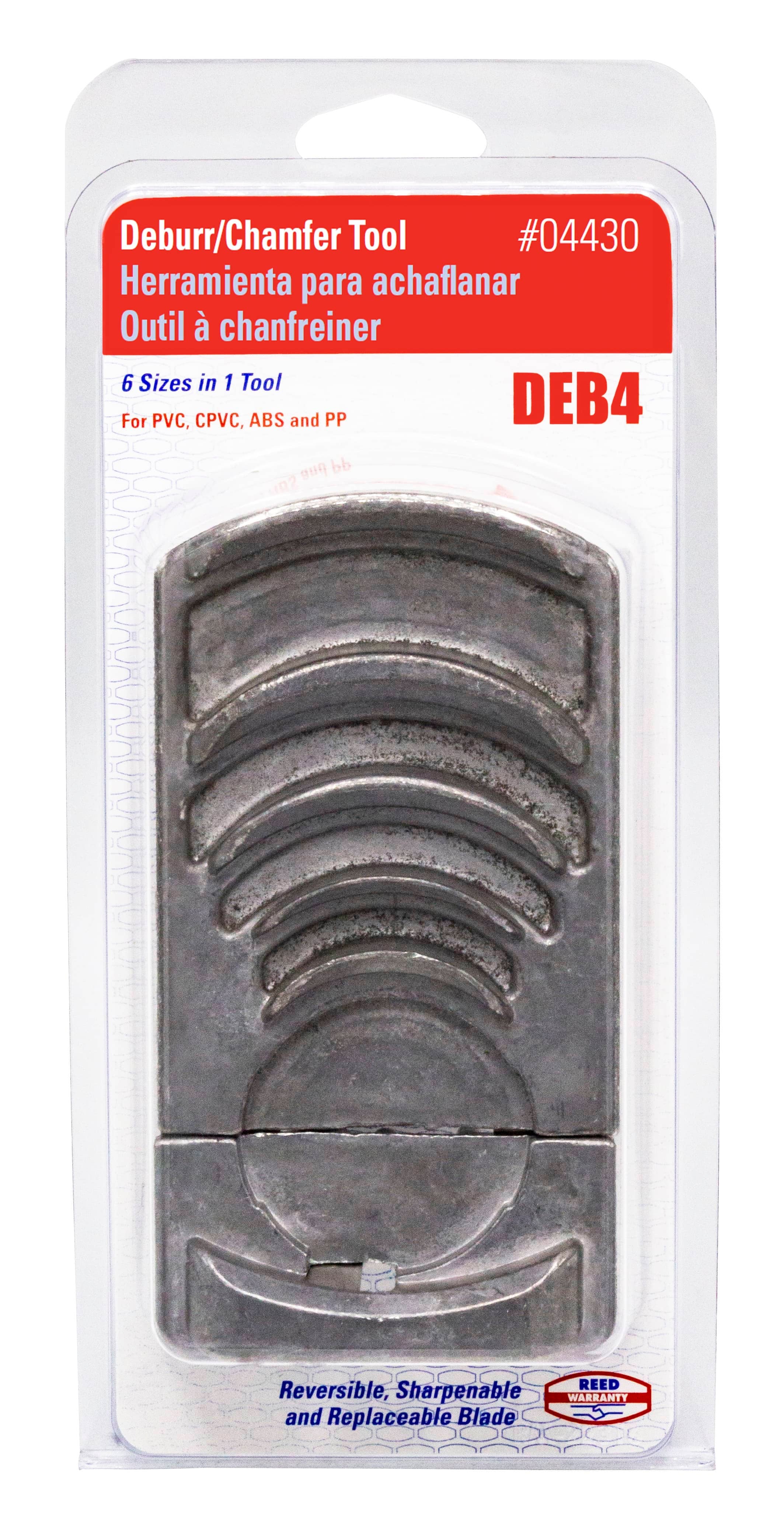 REED DEB4 Deburring Tool for Plastic, 1-1/4 to 4-Inch