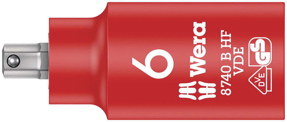 8740 B VDE HF Zyklop Hex bit socket, insulated, with holding function, 3/8" drive