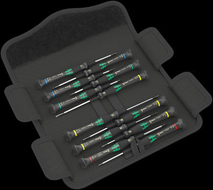 Wera 05073675001 Kraftform Micro-Set/12 Sb 1 Screwdriver Set for Electronic Applications, 12 Pieces