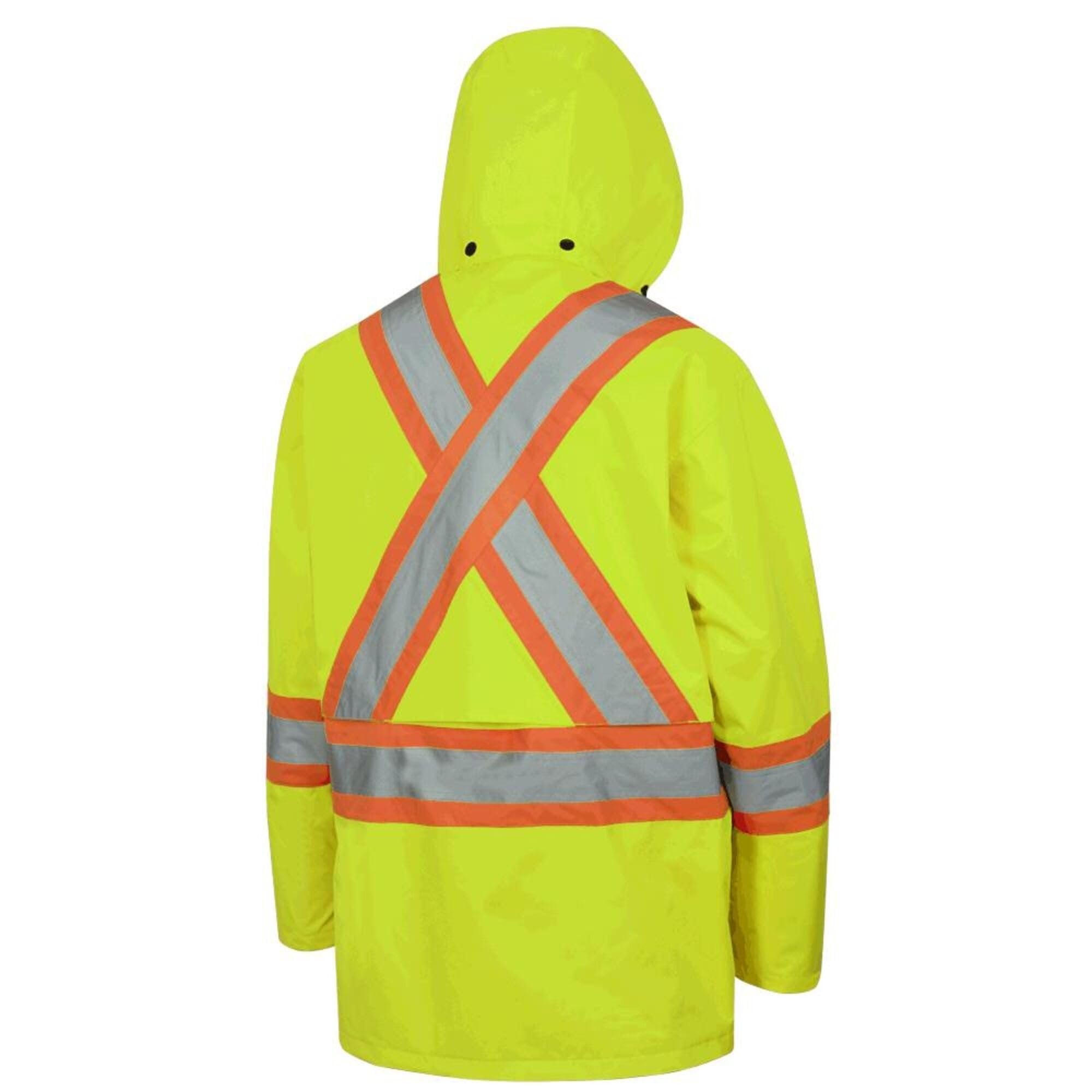 Pioneer V1090160 Lightweight Hi-Viz Safety Rain Jacket, Comfort Fit