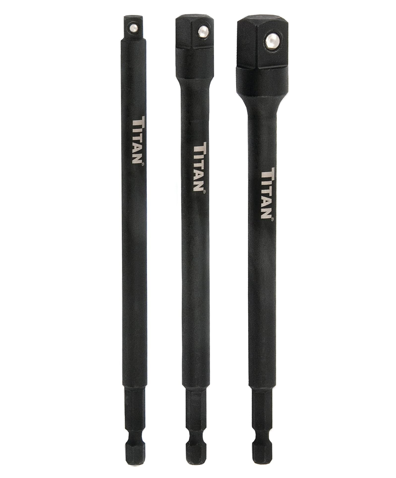 Titan 12086 Jeu d'adaptateurs de douille longue de 3 pièces de 6 pouces