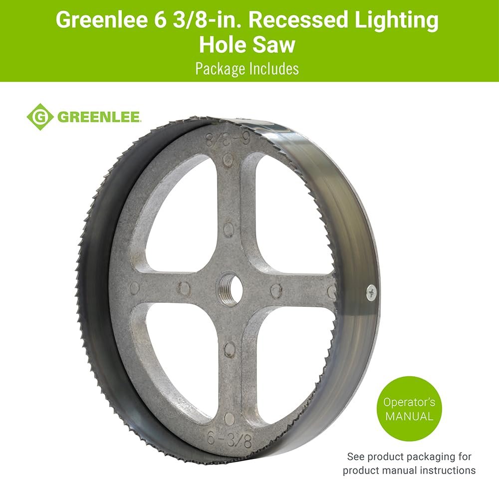 Greenlee 35713 Sierra perforadora empotrada, dentada de acero, 6-3/8 pulgadas