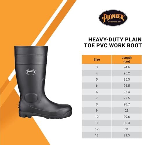 Pioneer Plain Toe, Black, 6 M US