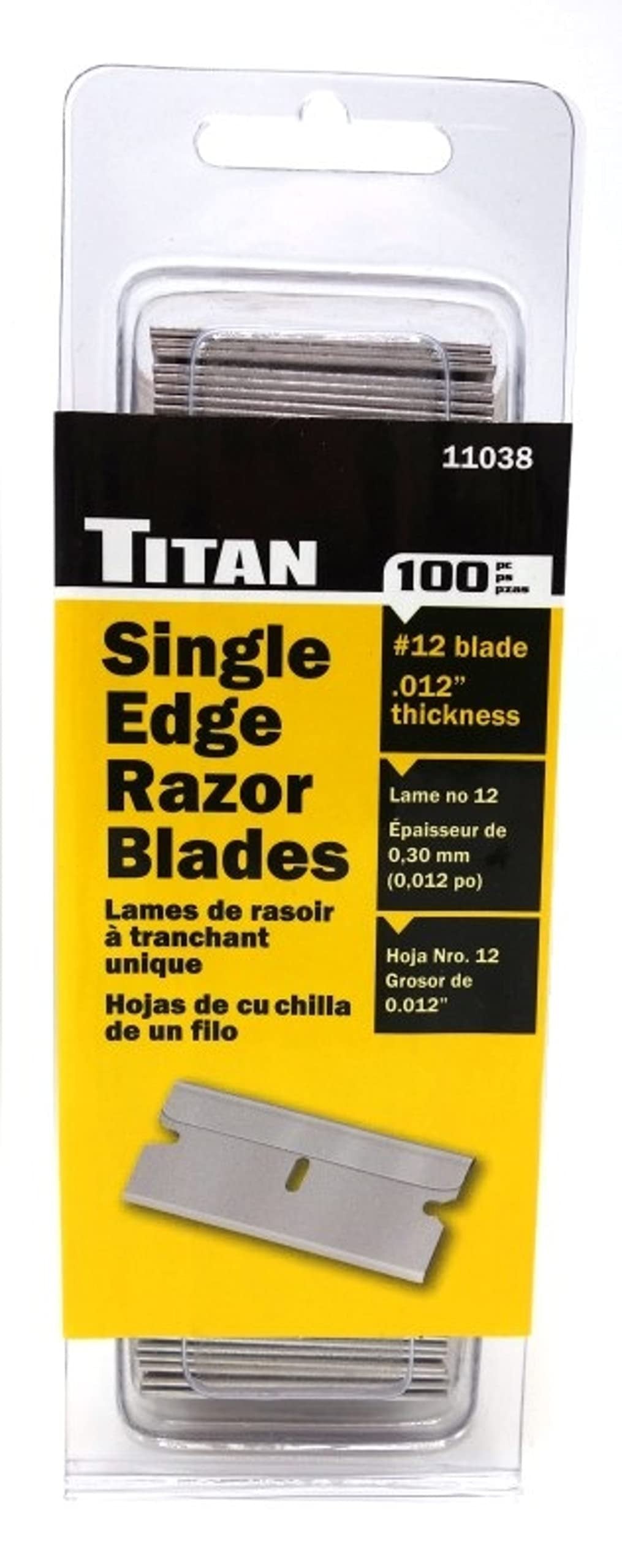 Titan 11038 Single Edge Razor Blades, 100-Piece