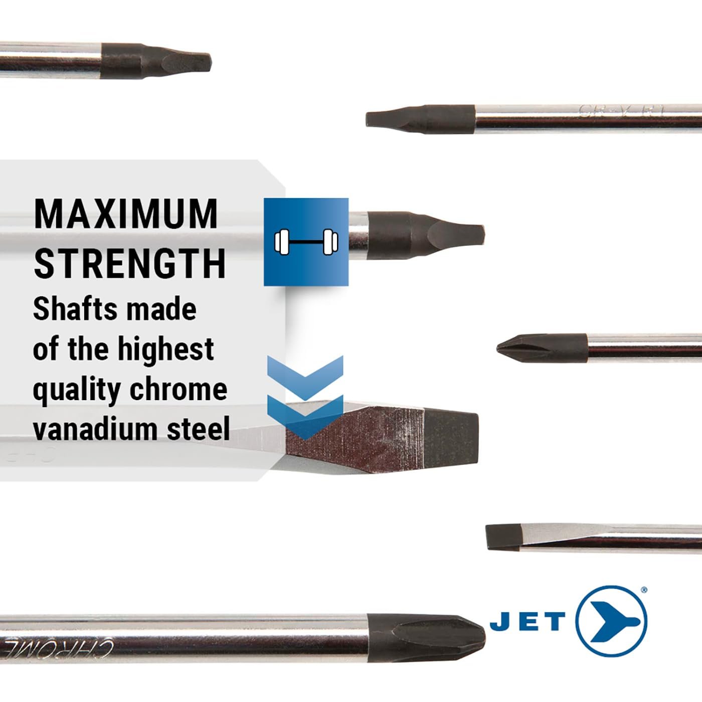 Jet 720507-Juego de destornilladores con mango gigante de 14 piezas