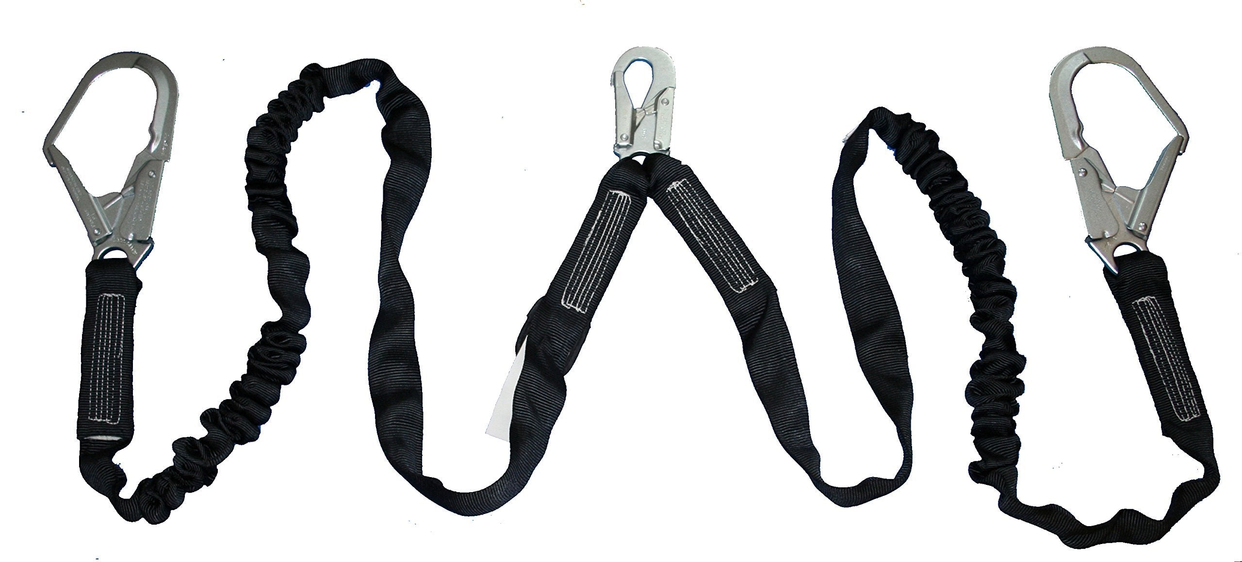 PeakWorks CSA 4' (1.2 m) POY - Snap & Form Hooks - Twin Leg 100% Tie Off - Shock Absorbing Fall Arrest Lanyard Connector, V8101224