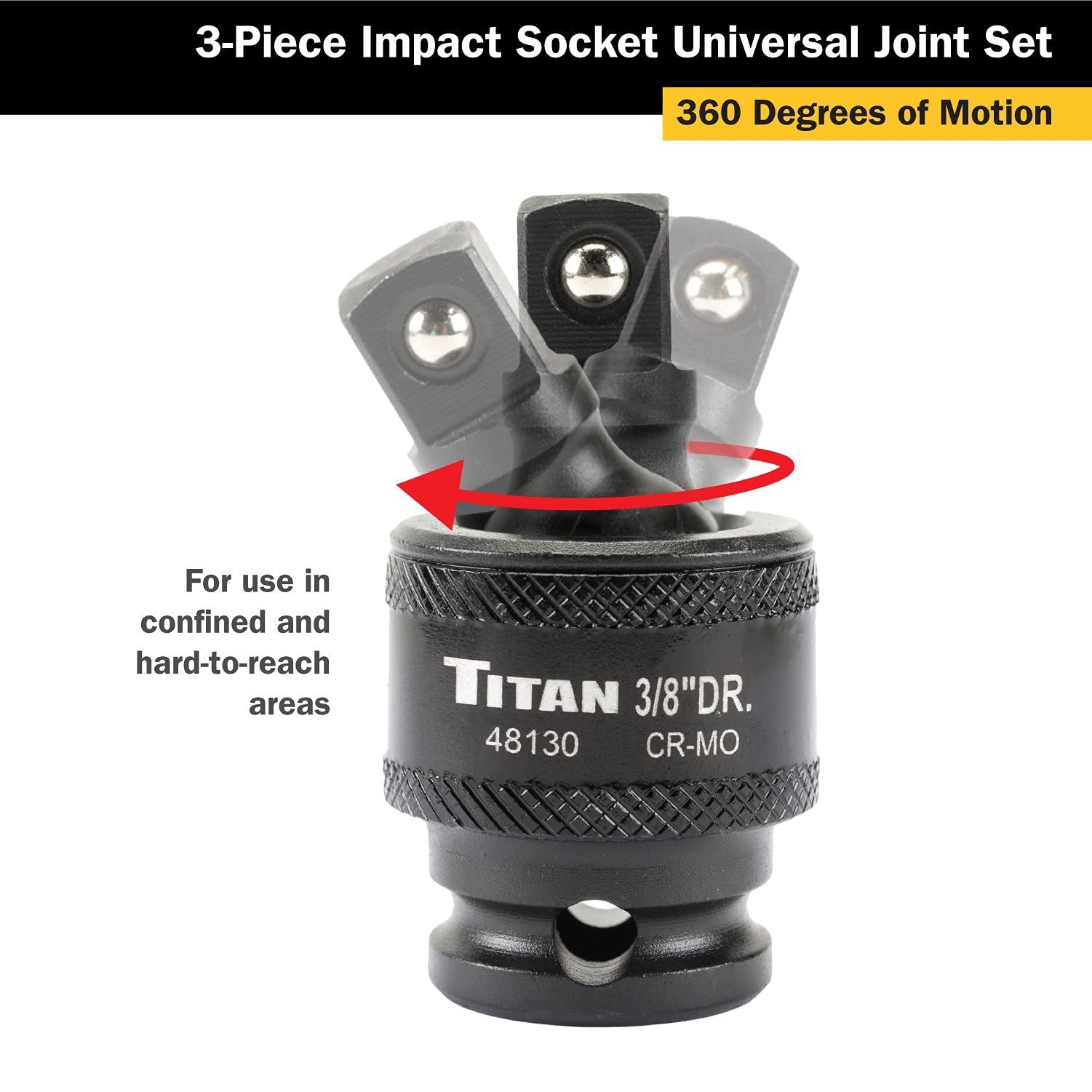 Titan TIT40160 Juego de juntas universales de vaso de impacto
