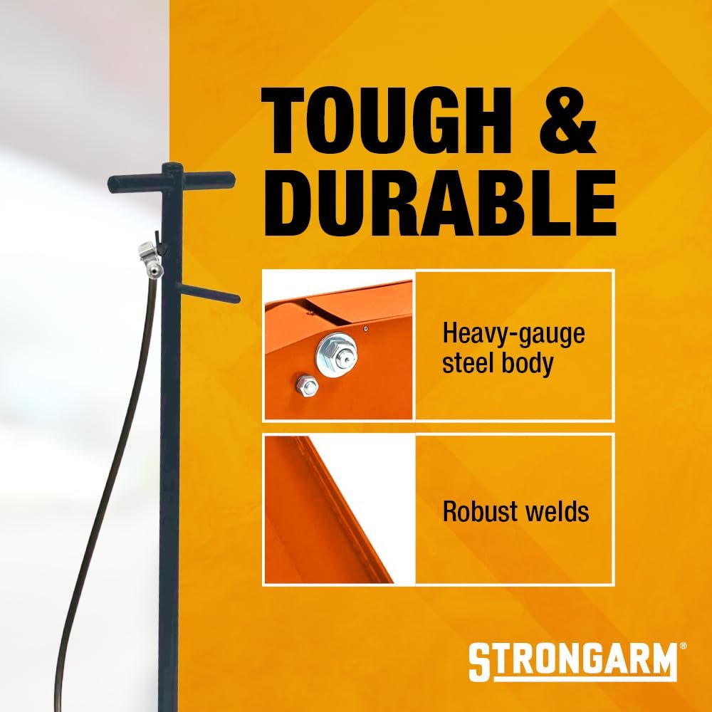 Strongarm Long Chassis Heavy-Duty Air Hydraulic 5 Ton Floor/Garage Service Jack - Swivel Casters, 30461