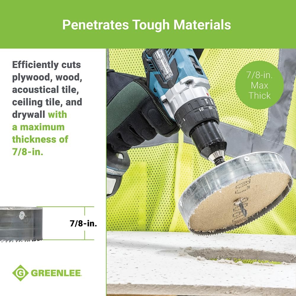 Greenlee 35713 Sierra perforadora empotrada, dentada de acero, 6-3/8 pulgadas