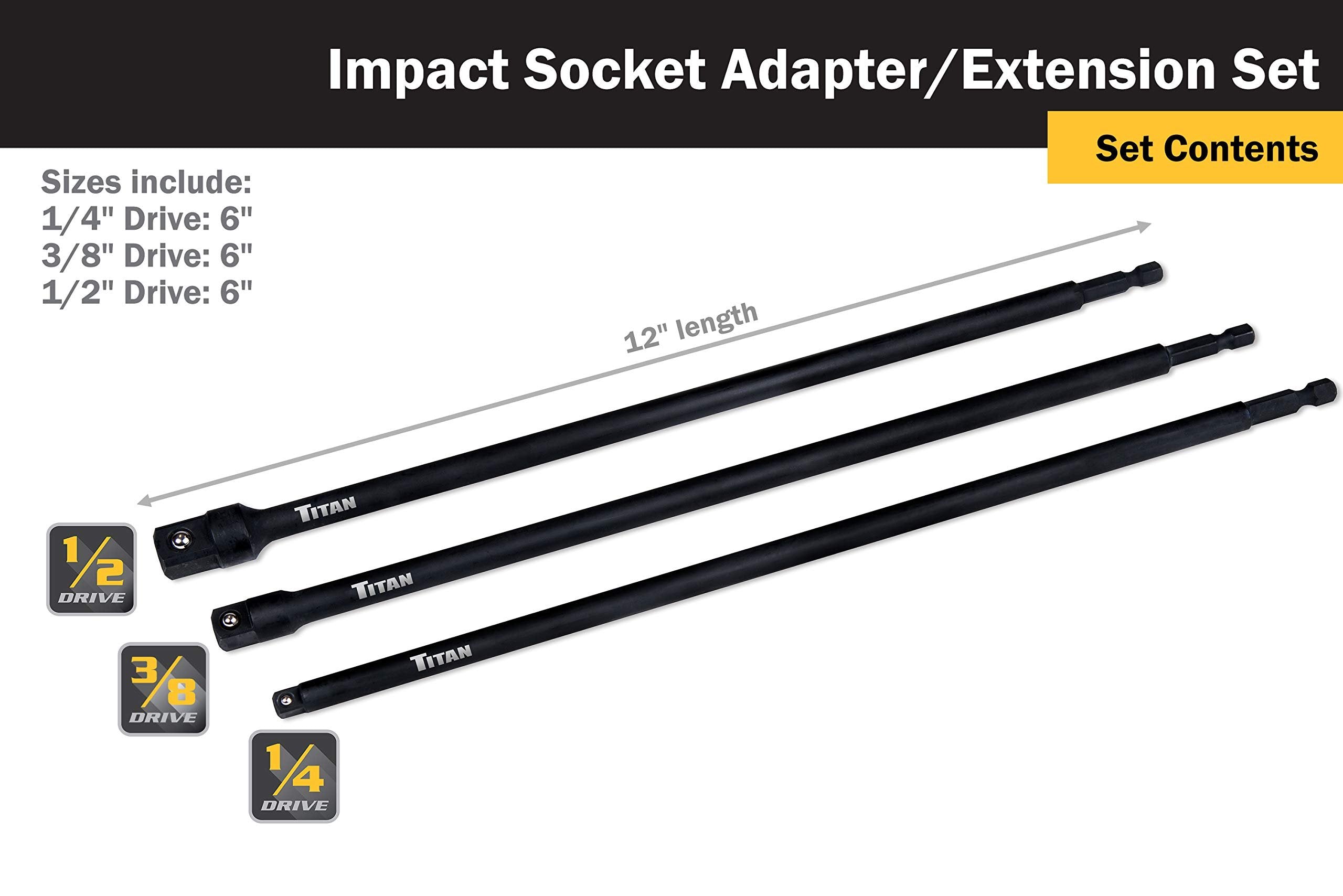 Titan 15206 Impact Adapter Set-3 Piece