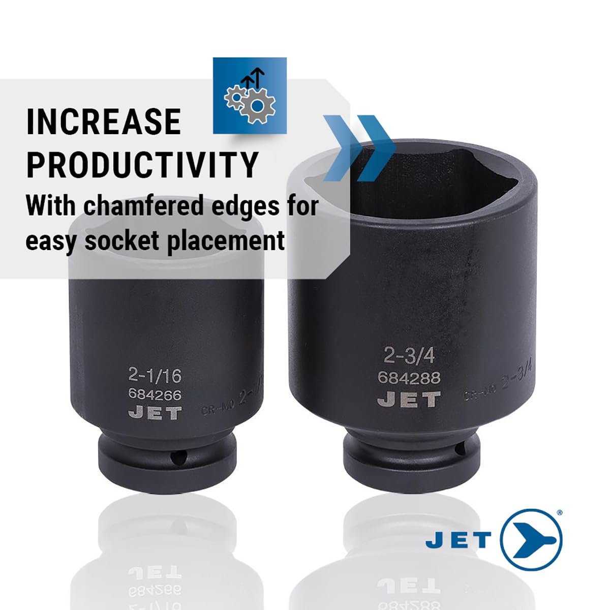 Jet 1 pouce Drive, jeu de 11 douilles à choc professionnelles Jumbo Deep SAE, 6 pans, 610504