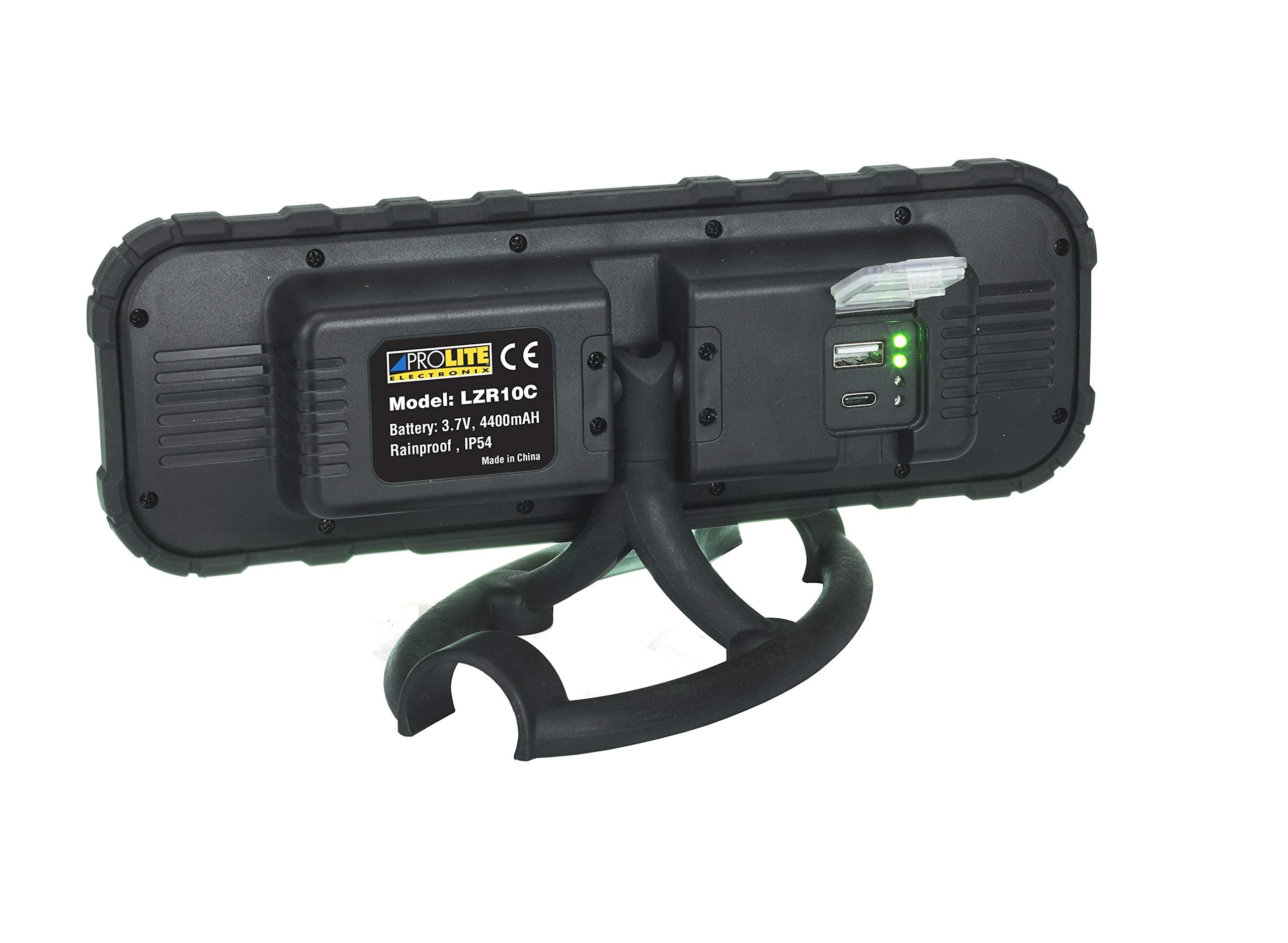 Alert LZR10C Luz de inundación LED COB recargable de 1200 lúmenes, negro/amarillo