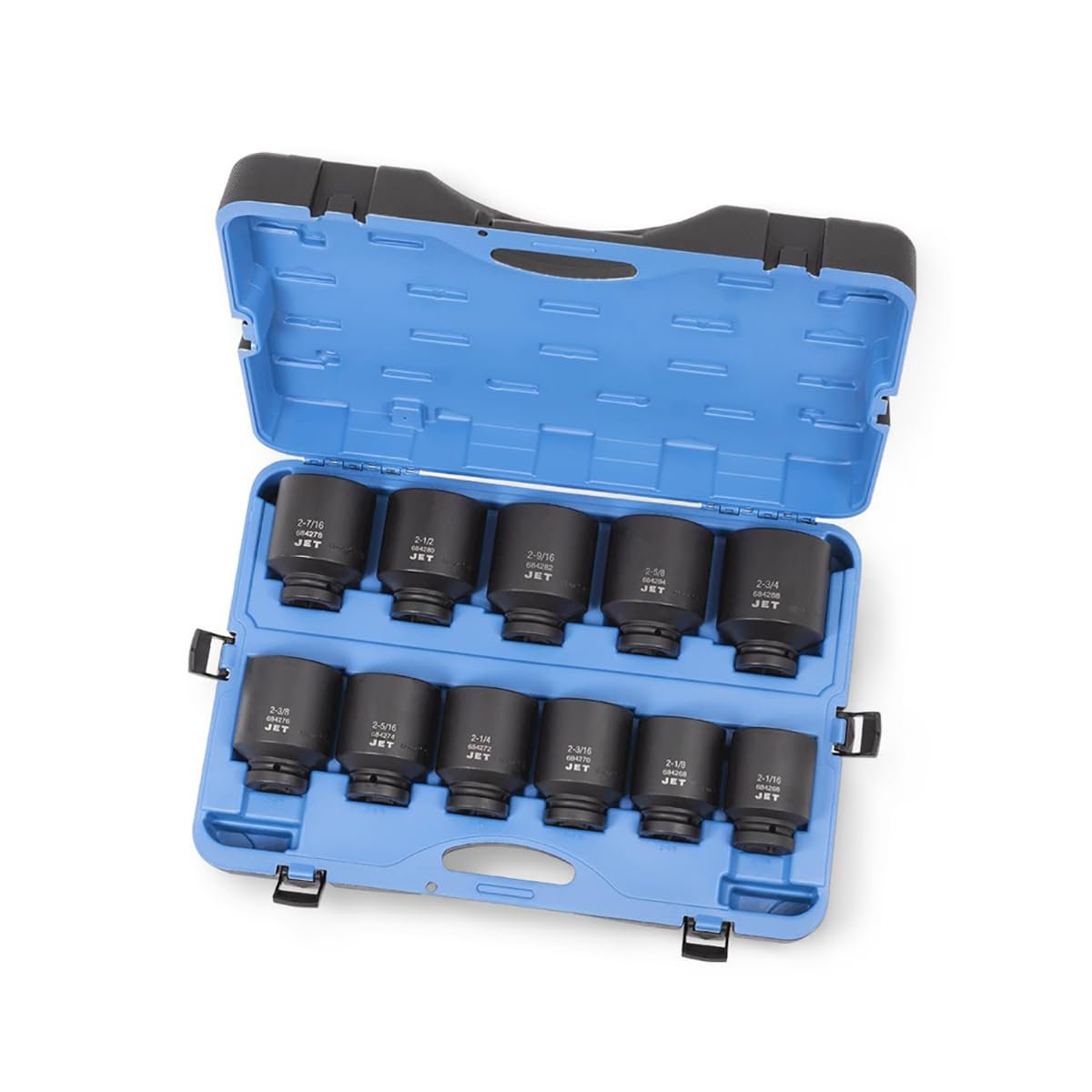 Jet 1-inch Drive, 11-Piece Jumbo Deep SAE Professional Impact Socket Set, 6 Point, 610504