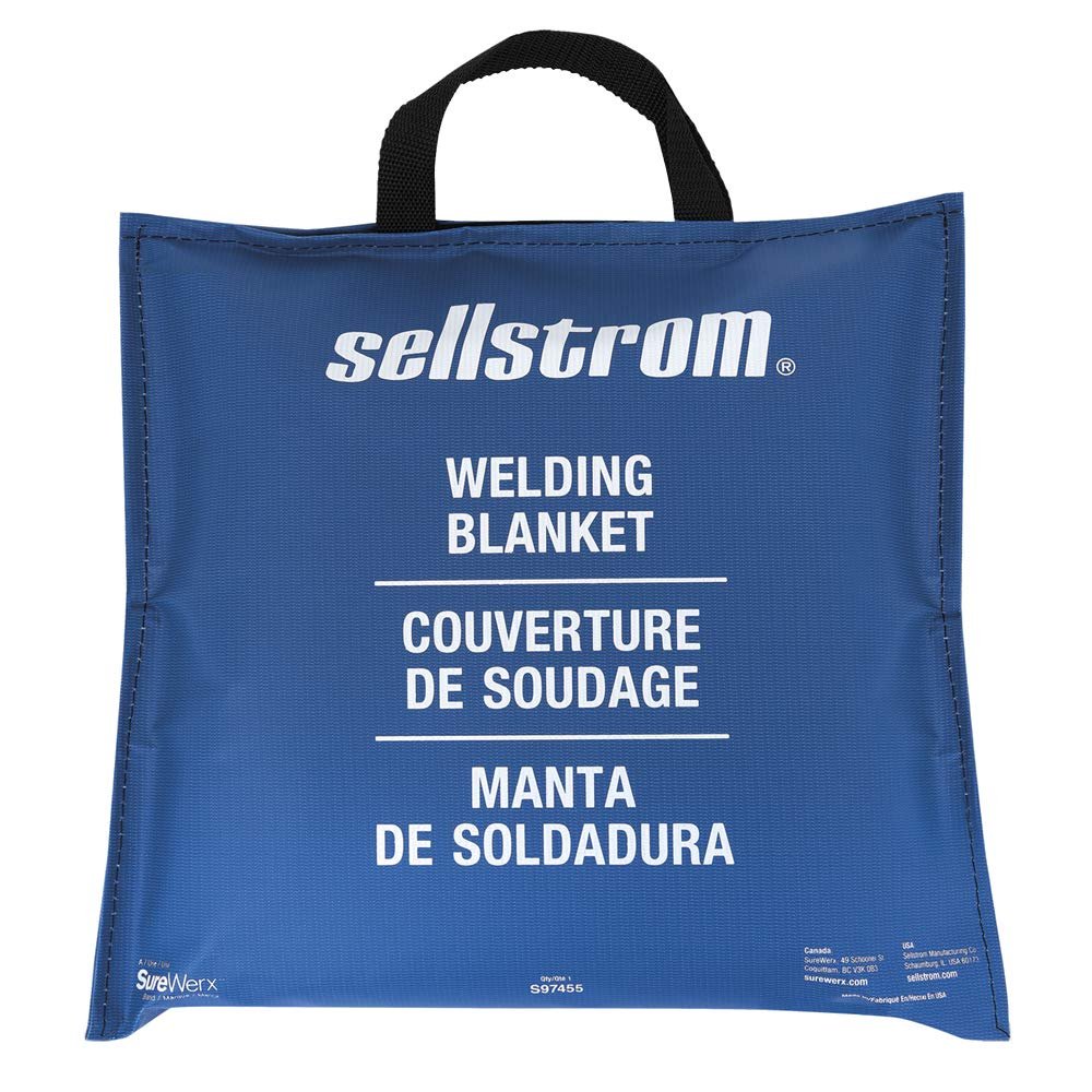 Sellstrom S97455 100% Fibreglass High-Temp Welding Blanket, Vinyl Storage Bag