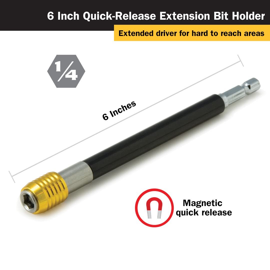 Titan 16006 Quick Release Extension Bit Holder, 6-Inch