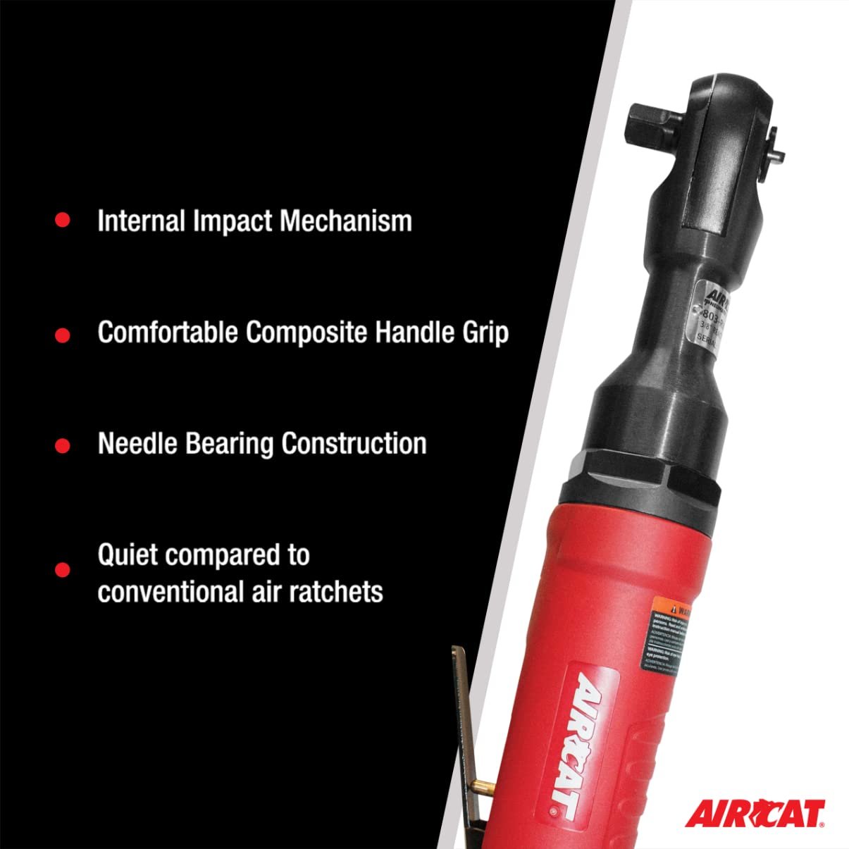 AirCat 803-RW: 3/8" Rection-Less Ratchet 80 Ft-Lbs 600 RPM