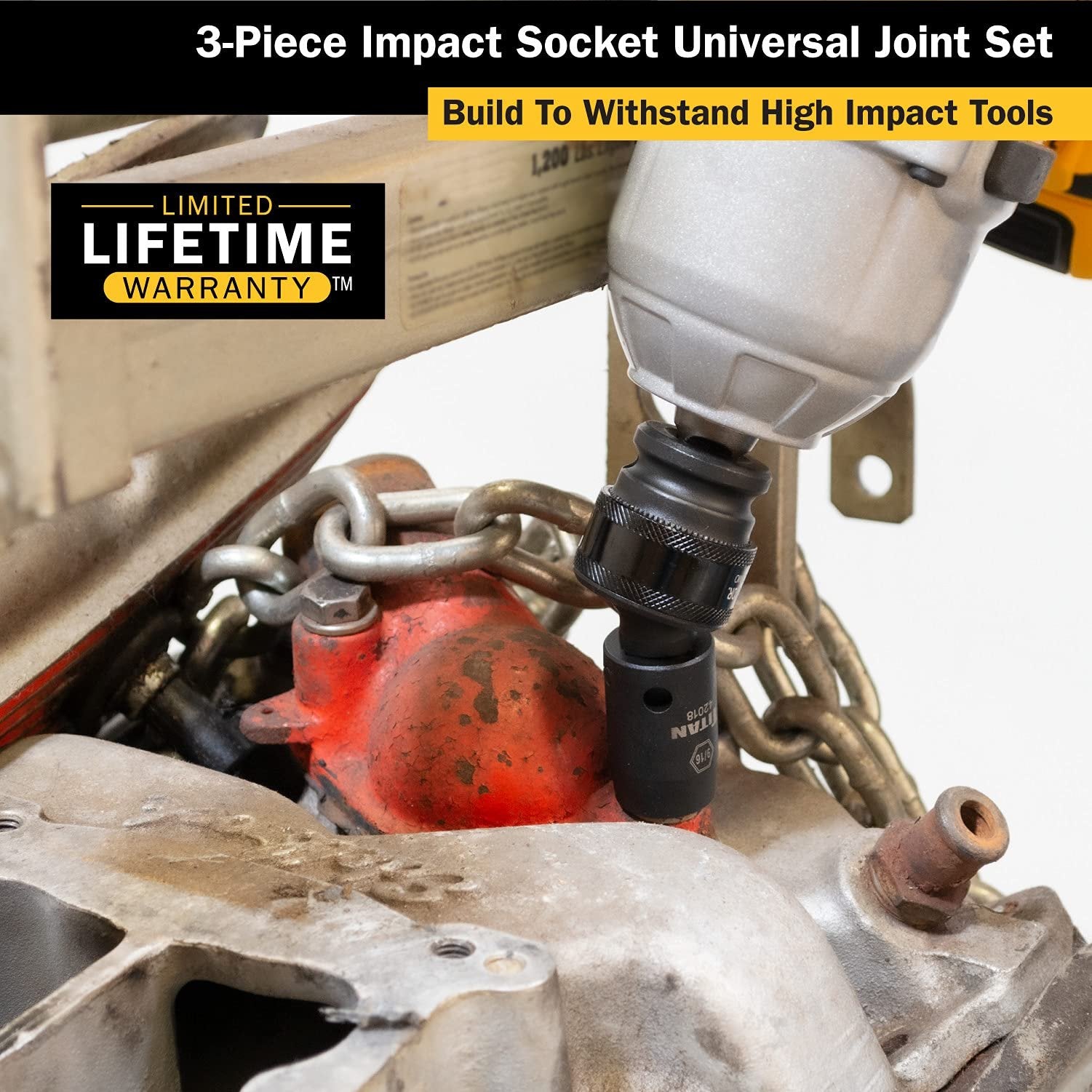 Titan TIT40160 Juego de juntas universales de vaso de impacto