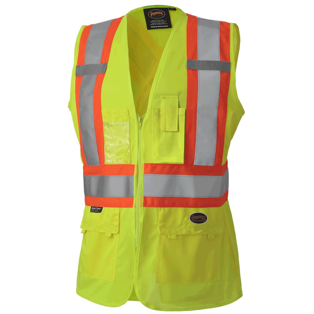 Pioneer V1021860-L High Visibility Women's Safety Vest, Green, Large