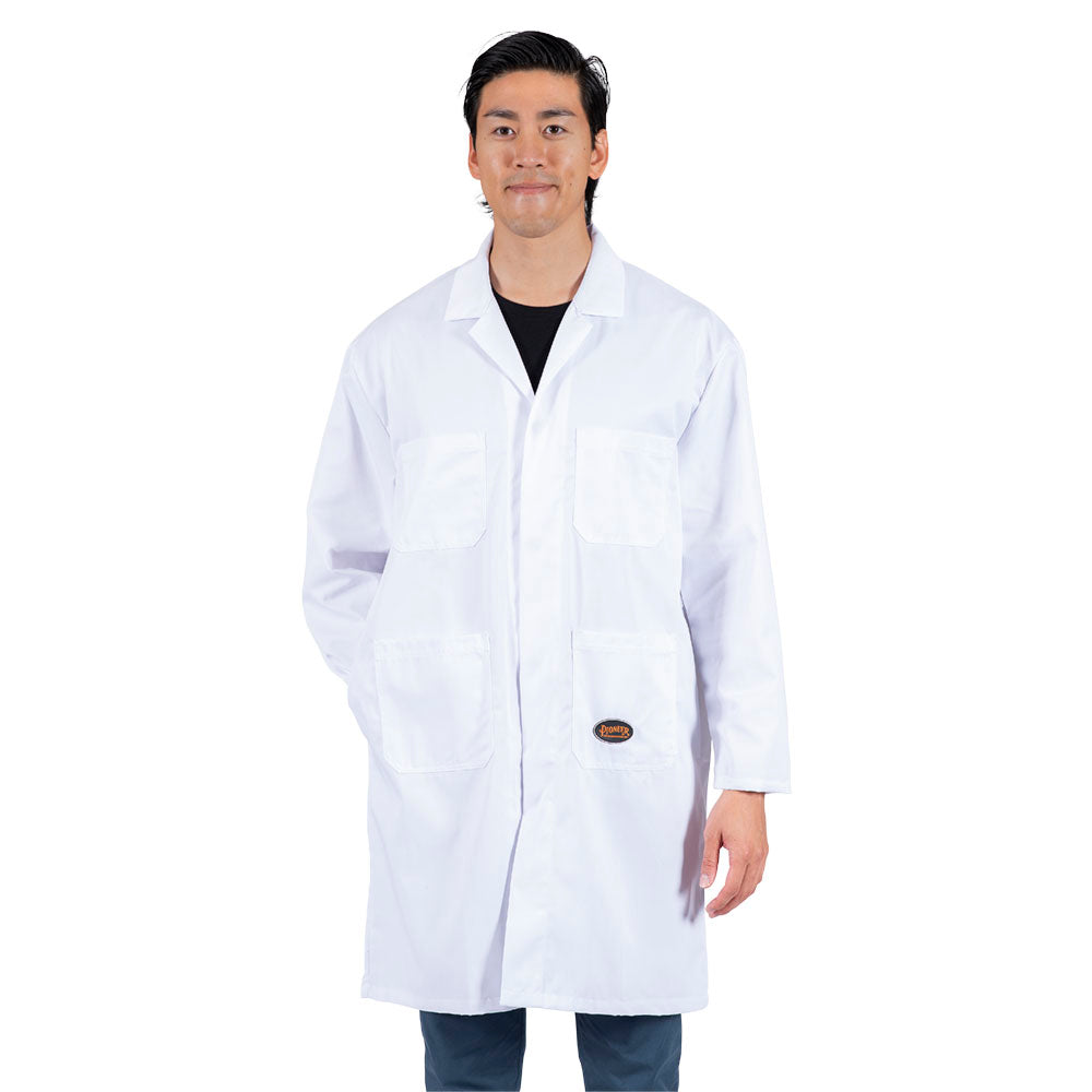 PIONEER - V202010-M - WHITE POLY/COTTON SHOP COAT - M