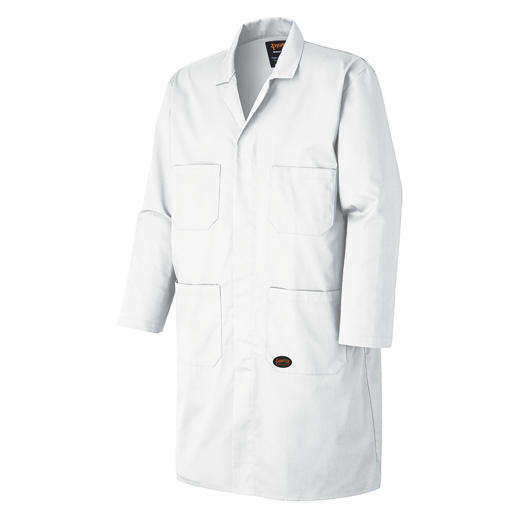 PIONEER - V202010-M - WHITE POLY/COTTON SHOP COAT - M