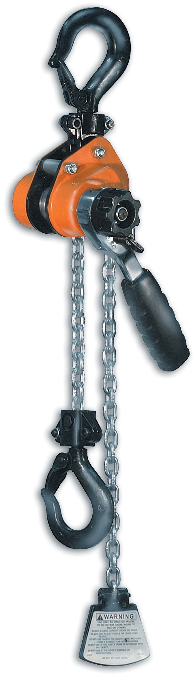 Polipasto de cadena con palanca de trinquete mini serie CM 603, palanca de 6-3/8", capacidad de 1100 lb, altura de elevación de 10', apertura de 1"