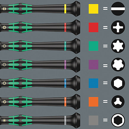 Wera 05073675001 Kraftform Micro-Set/12 Sb 1 Screwdriver Set for Electronic Applications, 12 Pieces