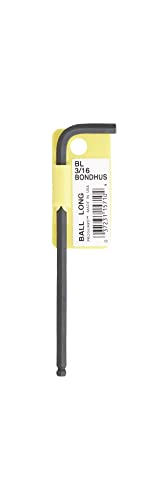 Bondhus 15715 7/16-Inch Ball End Tip Hex Key L-Wrench with ProGuard Finish, Tagged and Barcoded, Long Arm - Proindustrialequipment