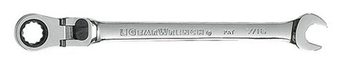 GearWrench 9707 Llave de trinquete combinada con cabeza flexible de 7/16 pulgadas