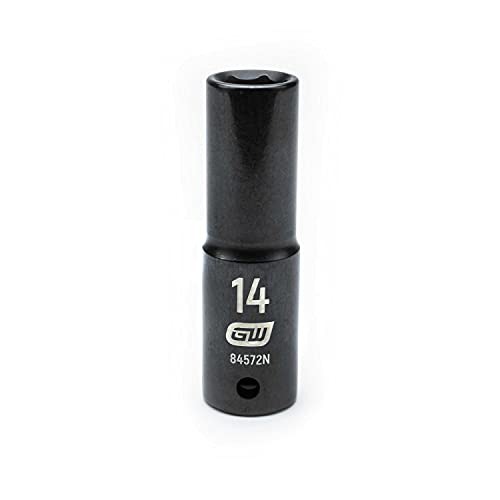 GEARWRENCH 84572N 1/2" Drive 6 Point Deep Impact Metric Socket 14mm, Black