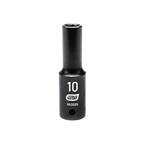 GEARWRENCH 84568N 1/2" Drive 6 Point Deep Impact Metric Socket 10mm, Black