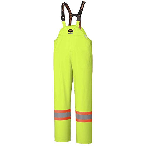 Pioneer Waterproof FR Chemical Resistant Strech Overall Bib Work Pants, Lightweight, Yellow-Green, L, V3520260-L - Clothing - Proindustrialequipment
