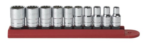 GearWrench 80307 10 Piece 1/4-Inch Drive 12 Point Standard SAE Socket Set - 80307D