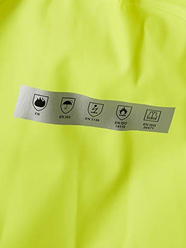 Pioneer V3520160-2XL FR Oil & Chemical Resistant Rain Jacket - Hi-Vis Lightweight, Yellow-Green, 2XL - Clothing - Proindustrialequipment