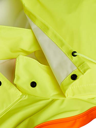 Pioneer V3520160-XL FR Oil & Chemical Resistant Rain Jacket - Hi-Vis Lightweight, Yellow-Green, XL - Clothing - Proindustrialequipment