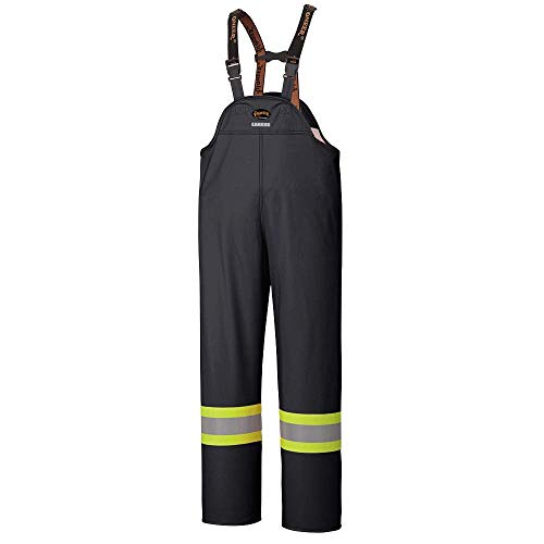 Pioneer Waterproof FR Chemical Resistant Strech Overall Bib Work Pants, Lightweight, Black, XL, V3520270-XL - Clothing - Proindustrialequipment