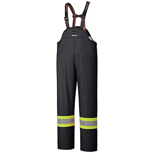 Pioneer Waterproof FR Chemical Resistant Strech Overall Bib Work Pants, Lightweight, Black, XS, V3520270-XS - Clothing - Proindustrialequipment
