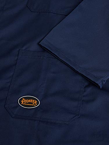 Pioneer V2020180-5XL Multi-Pocket Shop & Garage Work Coat, Navy Blue-5XL - Clothing - Proindustrialequipment