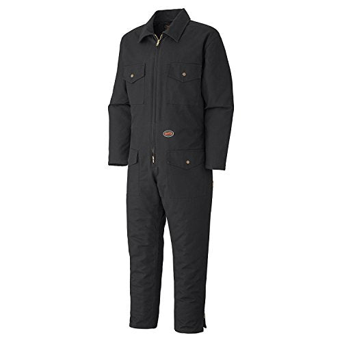 Pioneer Winter Heavy-Duty Insulated Work Coverall, Quilted Cotton Duck Canvas, Hip-to-Ankle Zipper & 6 Pockets , Black, L, V206017A-L - Clothing - Proindustrialequipment