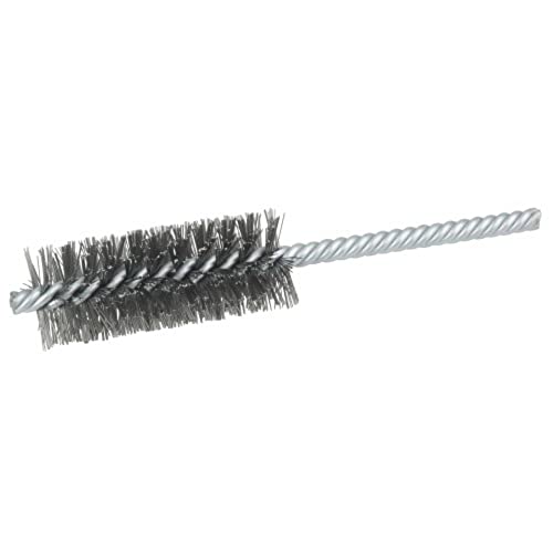 Weiler Power Tube Brosse, acier, tige ronde, double tige, double spirale, diamètre 1", diamètre du fil 0,006", tige 1/4", 2000 tr/min (lot de 1)