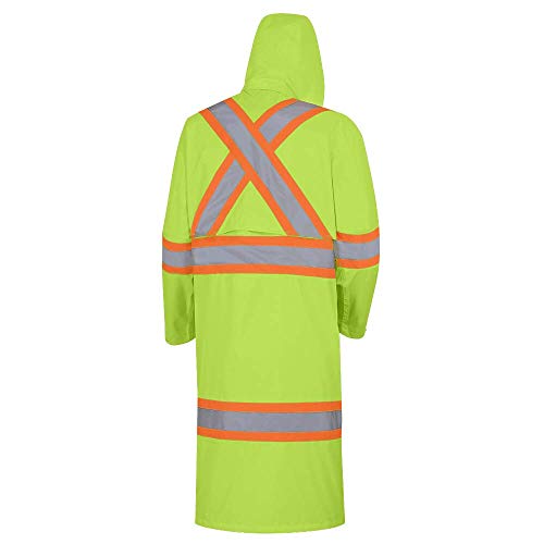 Pioneer CSA Heavy-Duty Waterproof High Visibility Long Coat, Liberal Fit with Full Back Vent, Yellow/Green, 2XL, V1081460-2XL - Clothing - Proindustrialequipment