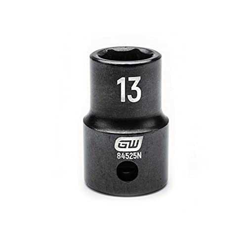 GEARWRENCH 84525N 1/2" Drive 6 Point Standard Impact Metric Socket 13mm, Black