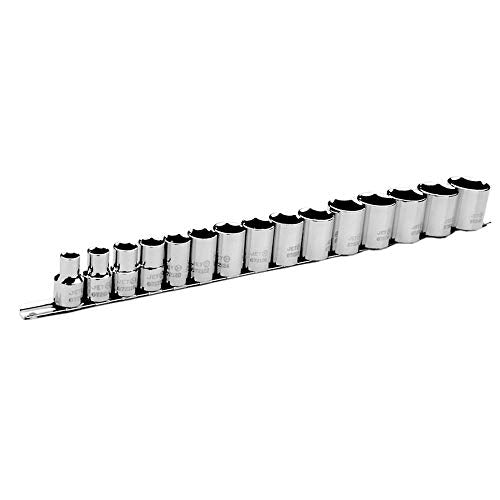 Jet 15-Piece 1/2-inch Drive SAE, Regular, 6 Point, Chrome Socket Set, 601316 - Sockets and Tools Set - Proindustrialequipment